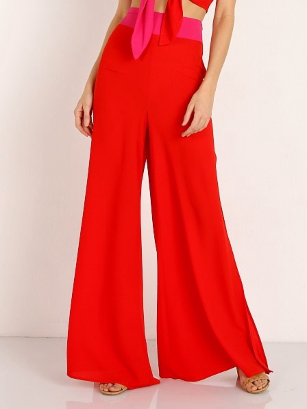 Show Me Your MuMu Campbell High Slit Pants Kiss Kiss Colorblock Pants